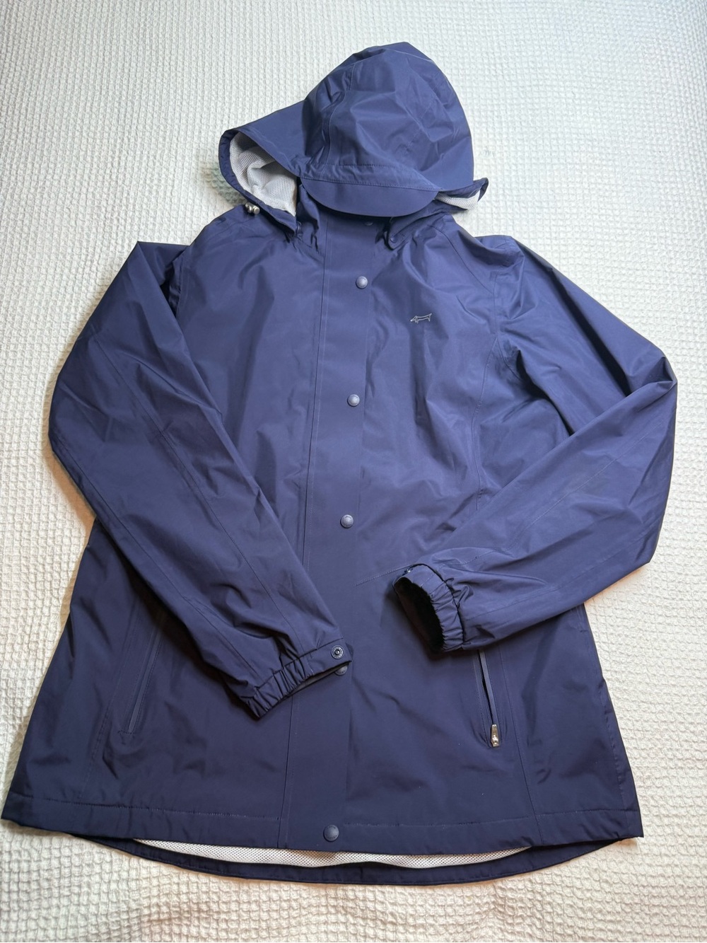 Louis Castel Navy Hooded Rain Jacket - Lightweight Waterproof